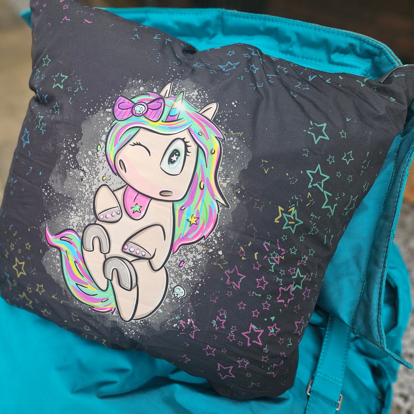 🧵 KISSEN-NÄHSET – Crazyeinhorn 🪡 61X61 cm