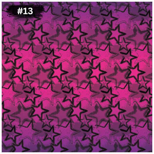 Vorbestellung: 0,5m Grungestars lila pink Bio KuschelSweat