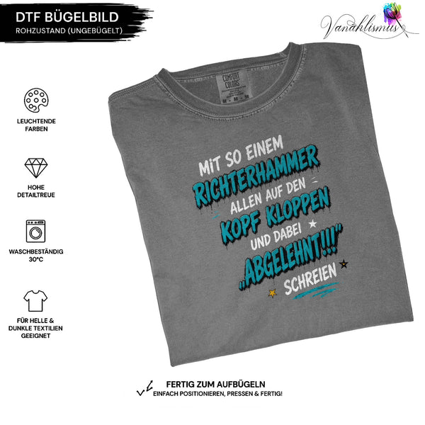 Bügelbild „Kopp kloppen Schrift “ weiße Schrift