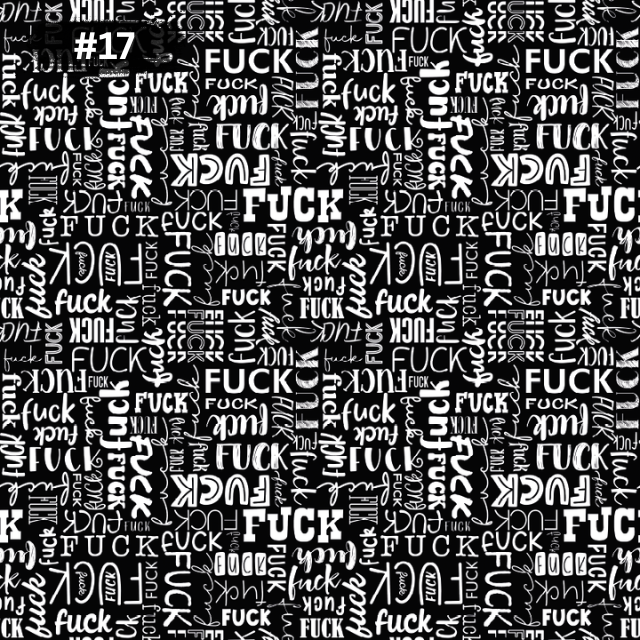 0,5m Sommersweat angeraut Fuck Schwarz weiß
