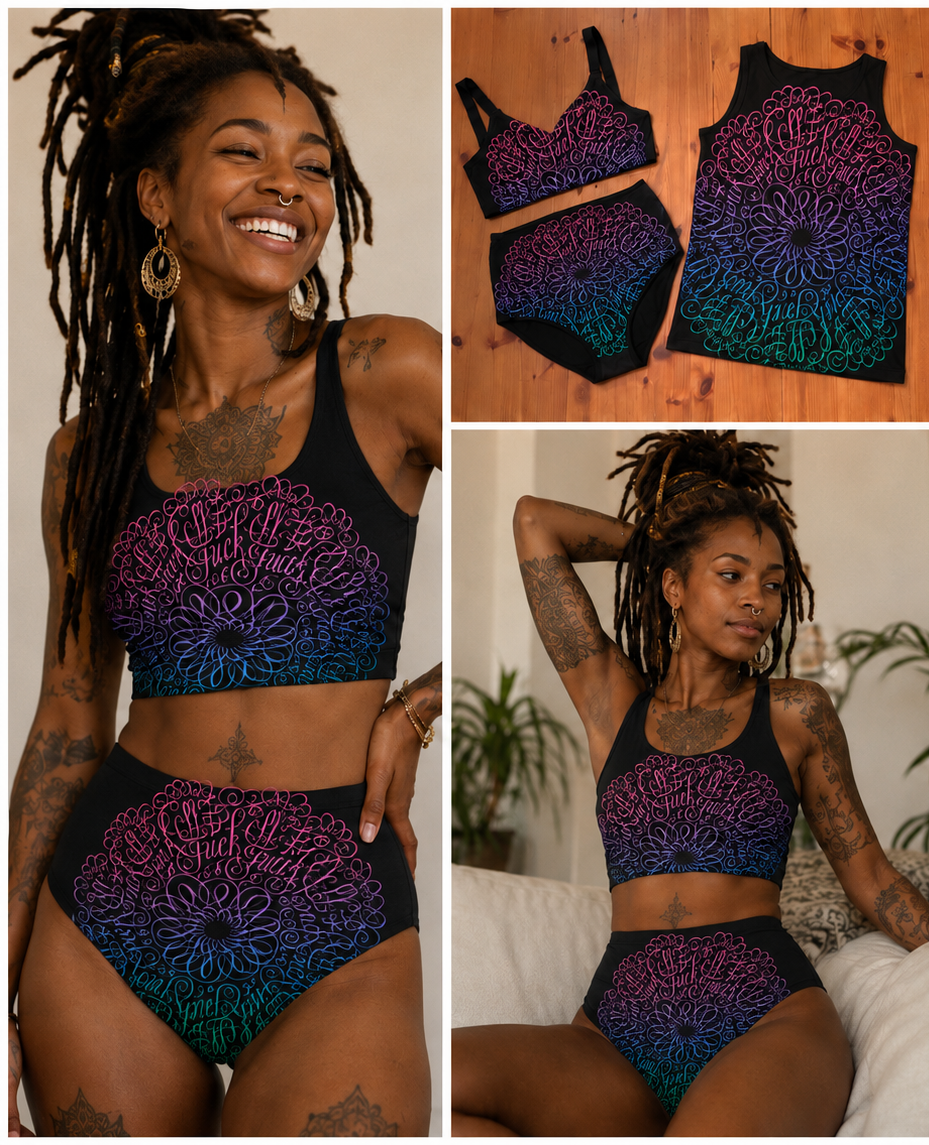 SelbstNäh-SchnäppchenGlück Wäschebasics Mandala Fuck Off Rainbow