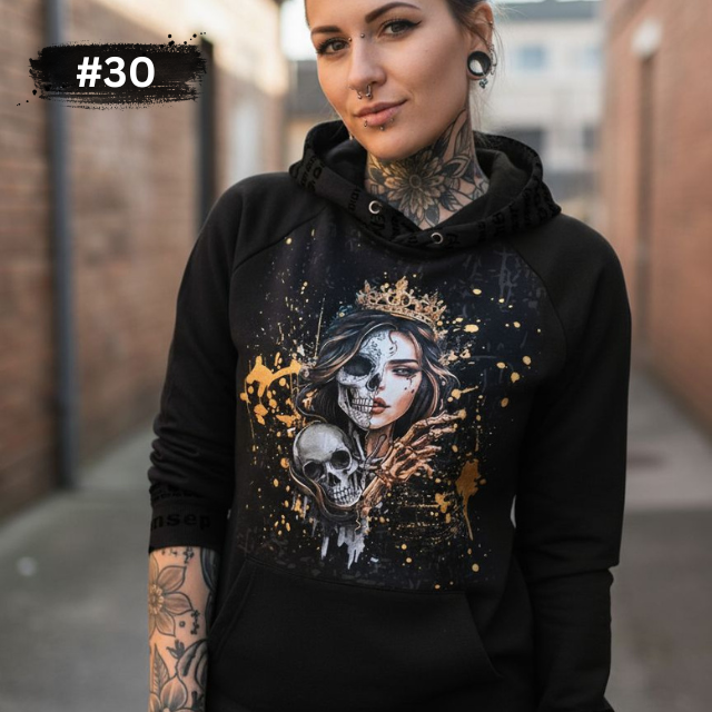Vorbestellung: 1m Bio KuschelSweat "Queen of Shadows"