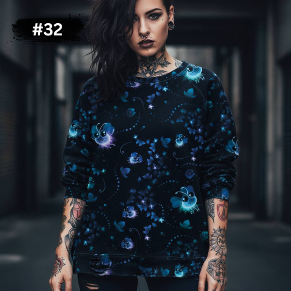 0,5m Sommersweat angeraut Glühwürmchen