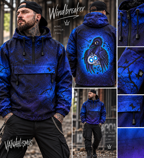 SelbstNäh-SchnäppchenGlück Windbreaker Skully Raven Größe 2XS bis 5XL