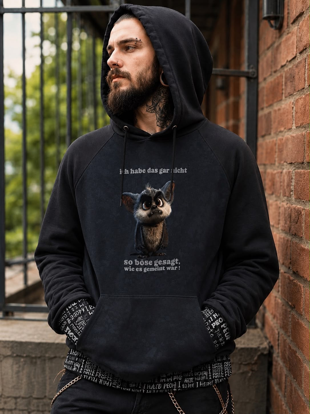 SelbstNäh-SchnäppchenGlück Hoodie Denver böse gesagt Größe xs bis 4XL