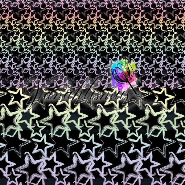 0,5m Jersey Grungestars Rainbow Pastell