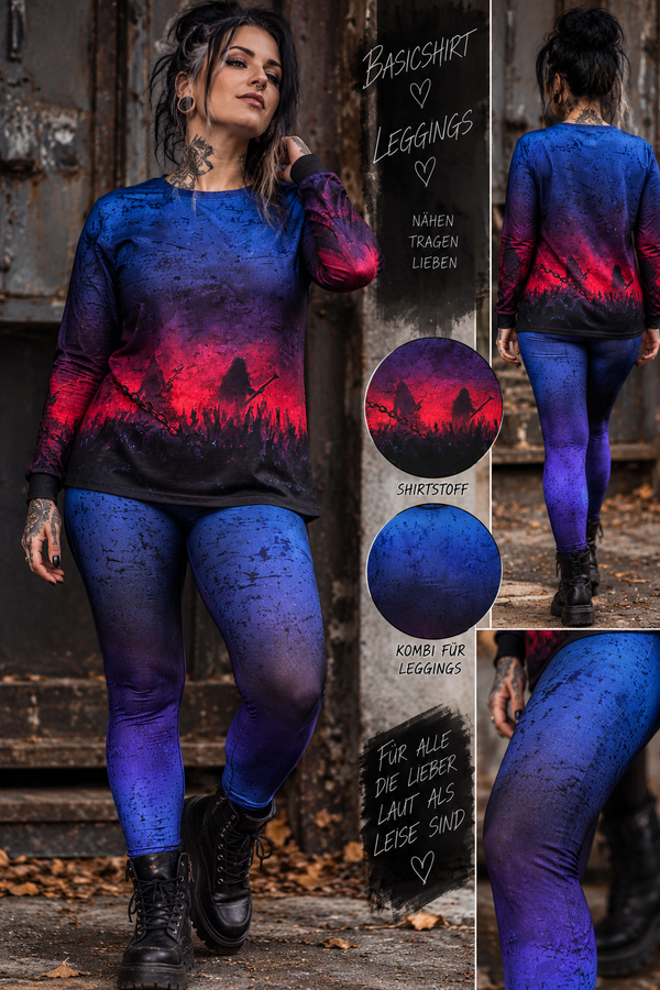 SelbstNäh-SchnäppchenGlück Leggings+ Shirt Metalkonzert Größe 34 bis 58