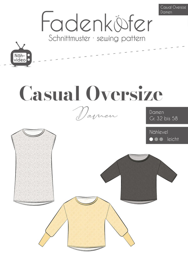 Papierschnittmuster casual Oversize