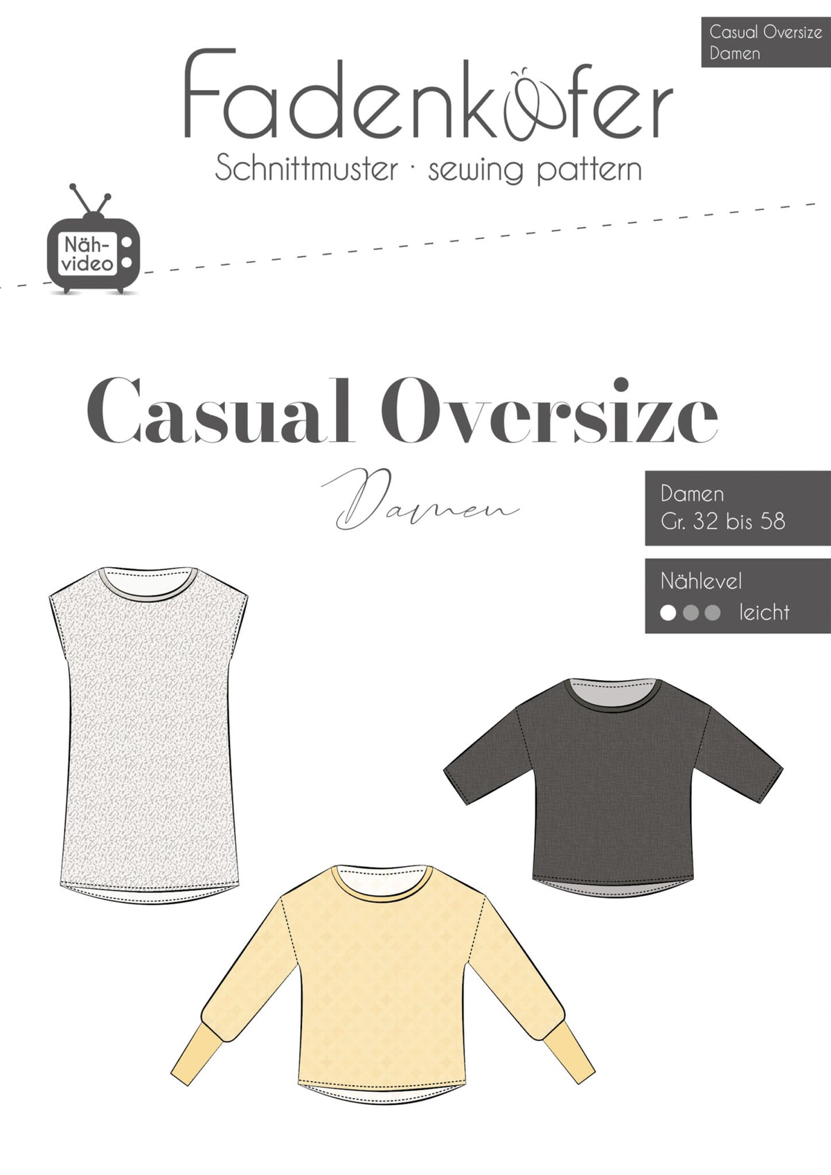 Papierschnittmuster casual Oversize