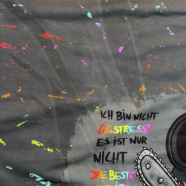 Panel Bio-French Terry Tödchen Kettensäge Rainbow B-Ware!!!