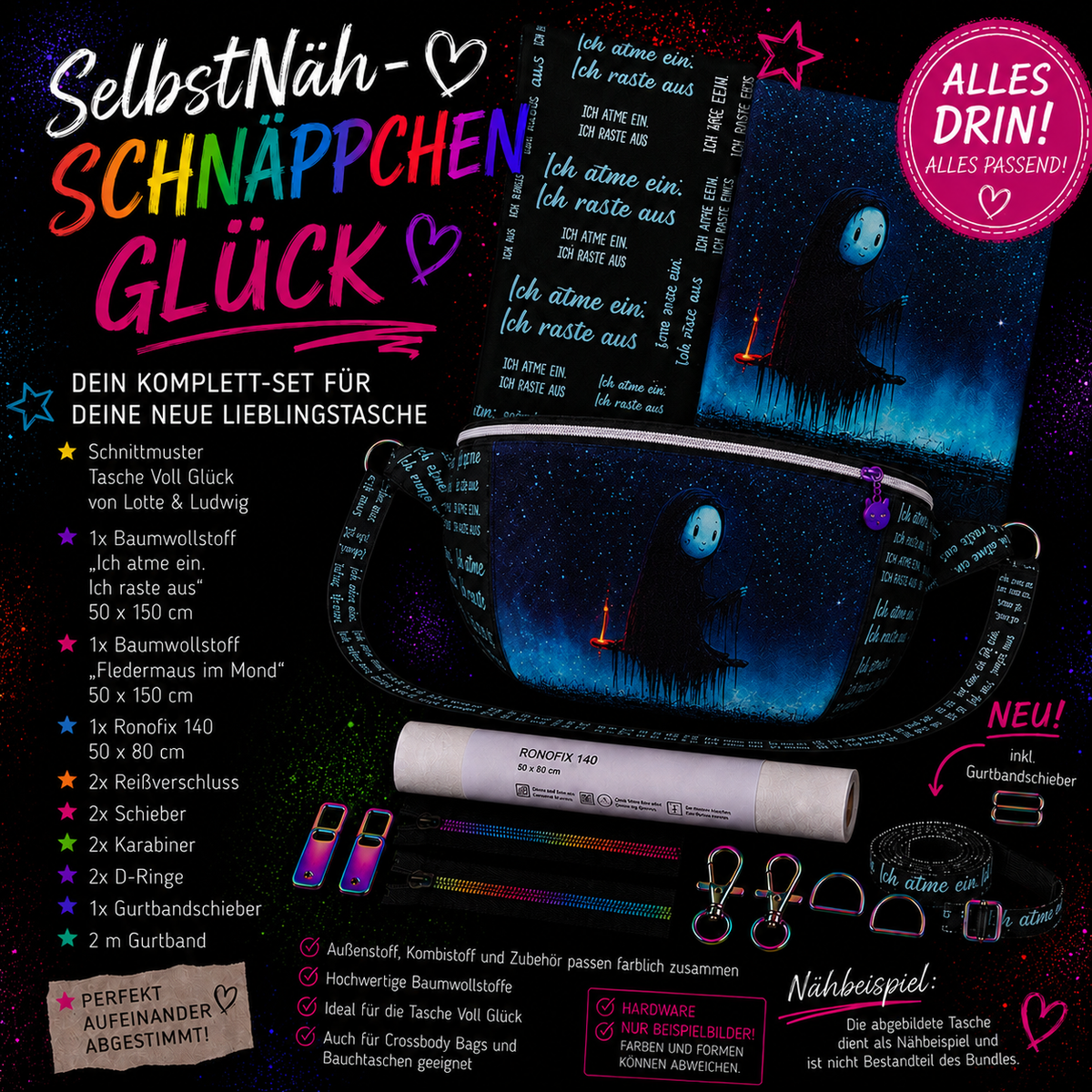 SelbstNäh-SchnäppchenGlück Tasche voll Glück Death swing