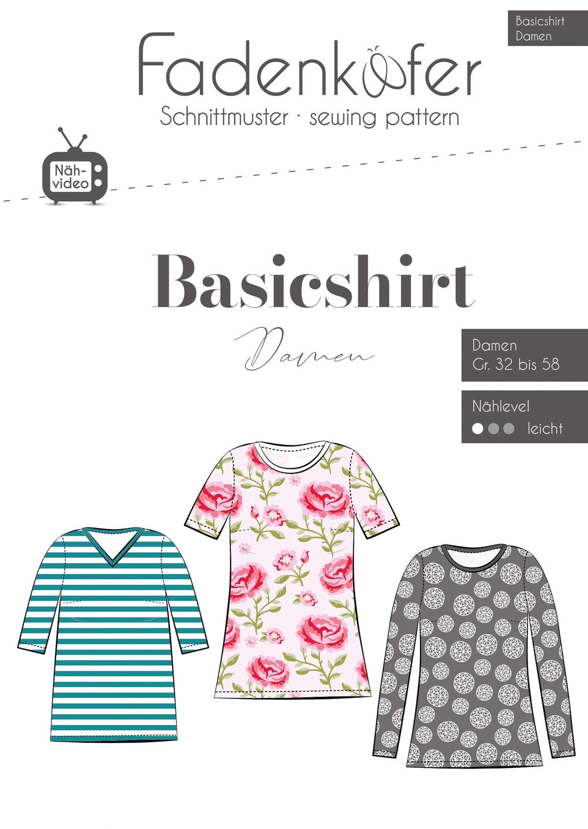 Papierschnittmuster Basic Shirt Fadenkäfer