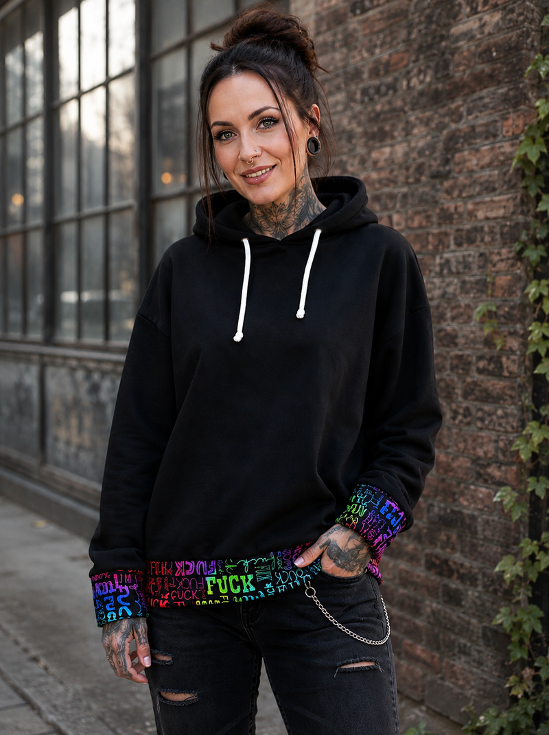 SelbstNäh-SchnäppchenGlück Fuck Hoodie Größe 32 bis 58
