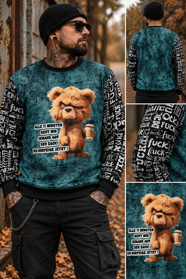 SelbstNäh-SchnäppchenGlück Basicpullover Herr Bärt Größe 2XS bis 4XL