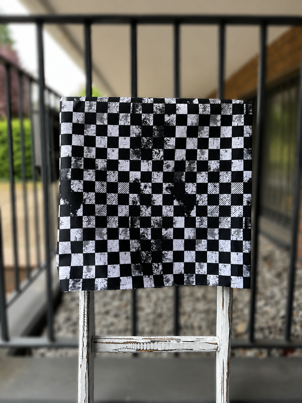 0,5m Schachbrett Schwarz weiß wasserabweisender Canvas
