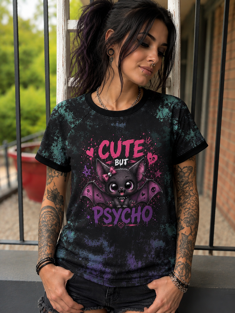 SelbstNäh-SchnäppchenGlück Raglanshirt Cute but Psycho bis Größe 58