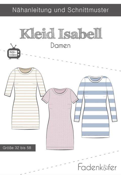 Papierschnittmuster Kleid Isabell Damen Fadenkäfer