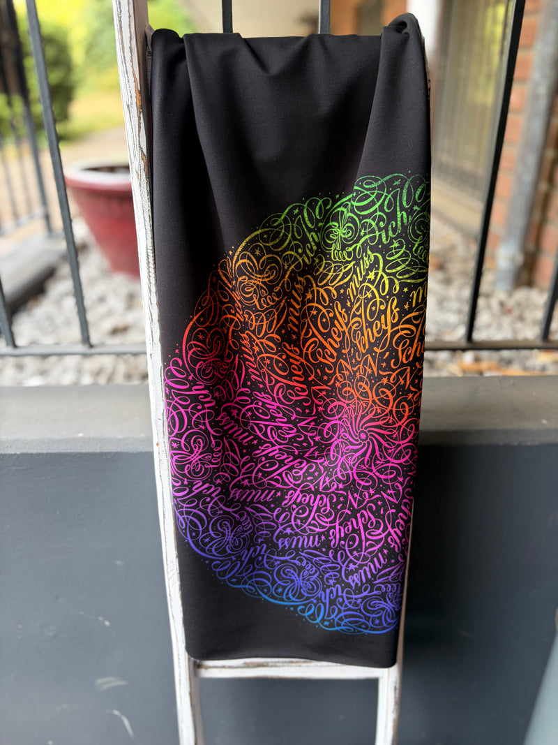 0,5m Jersey n´scheiss muss ich Mandala schwarz rainbow