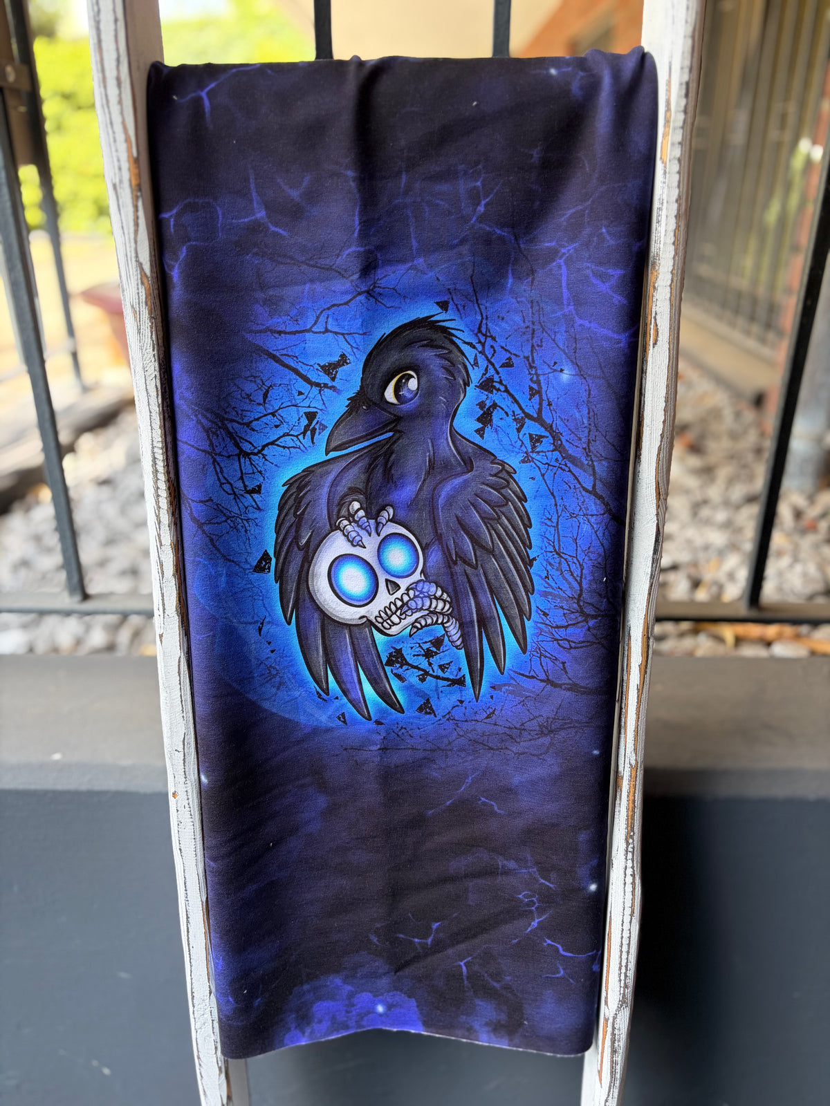 0,75m French Terry Skully Raven