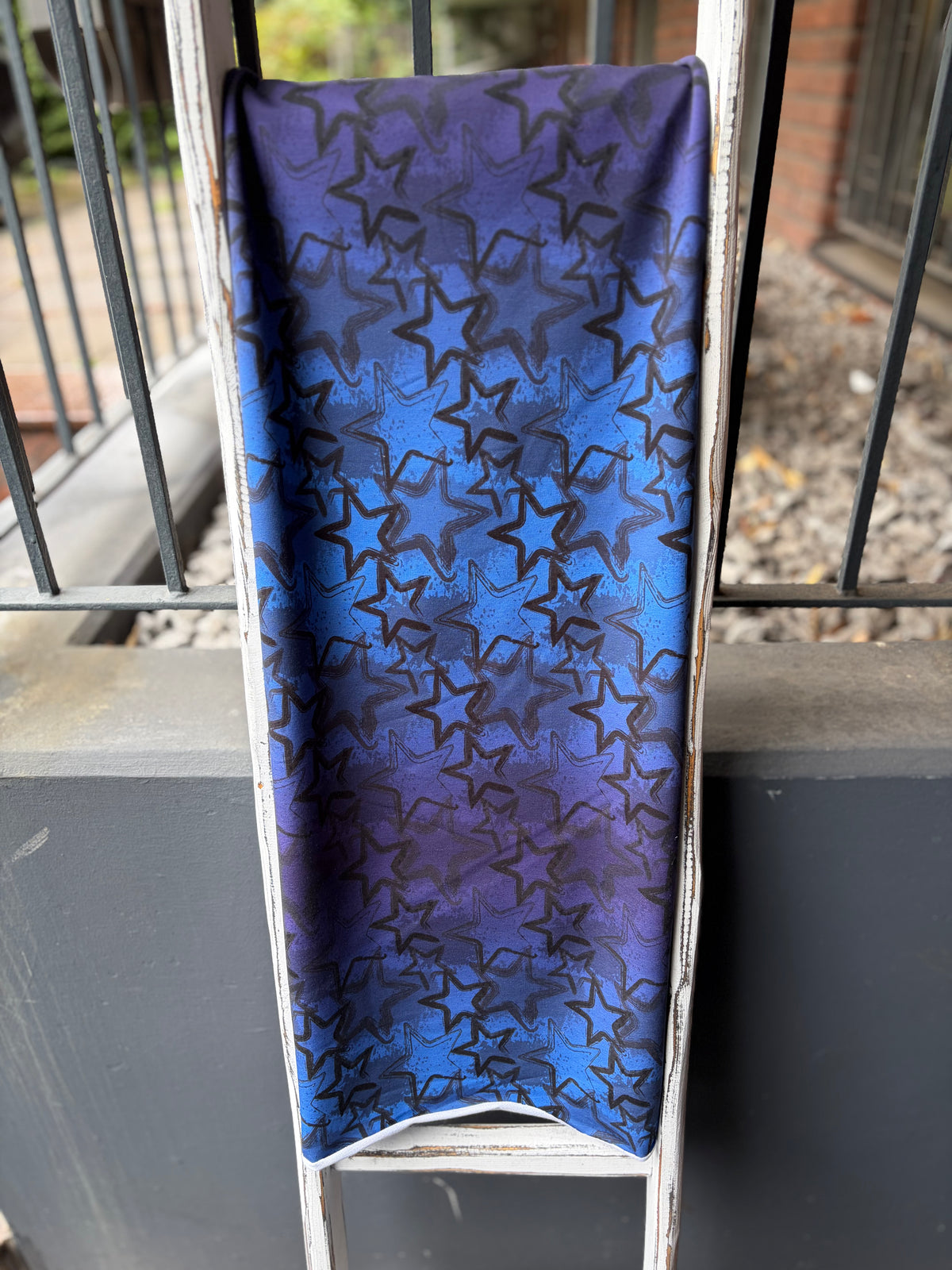 0,5m French Terry Grungestars blau
