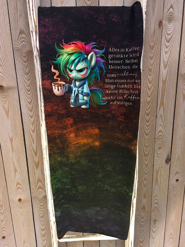 1m Sommersweat angeraut Einhorn Kaffee Rainbow