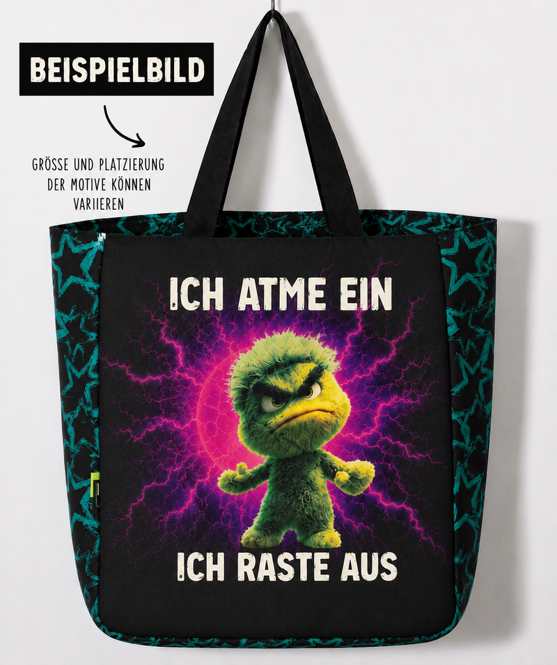 SelbstNäh-SchnäppchenGlück Tasche ich atme ein ich raste aus pink + Sterne