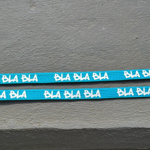 Flachkordel 1m "blablabla" türkis