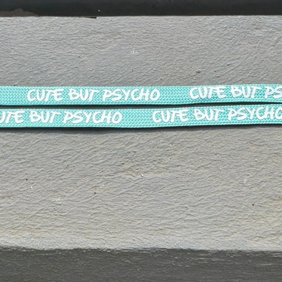 Flachkordel 1m "Cute but Psycho" mint