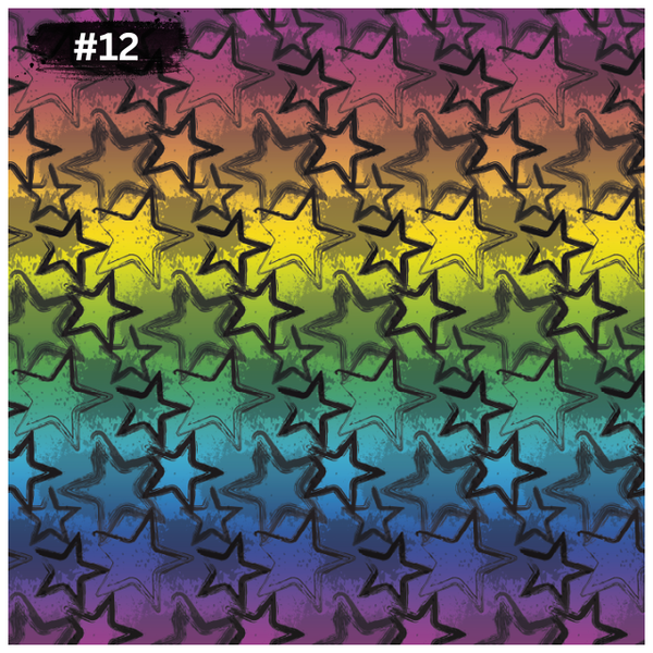 0,5m Grungestars lila rainbow wasserabweisender Canvas