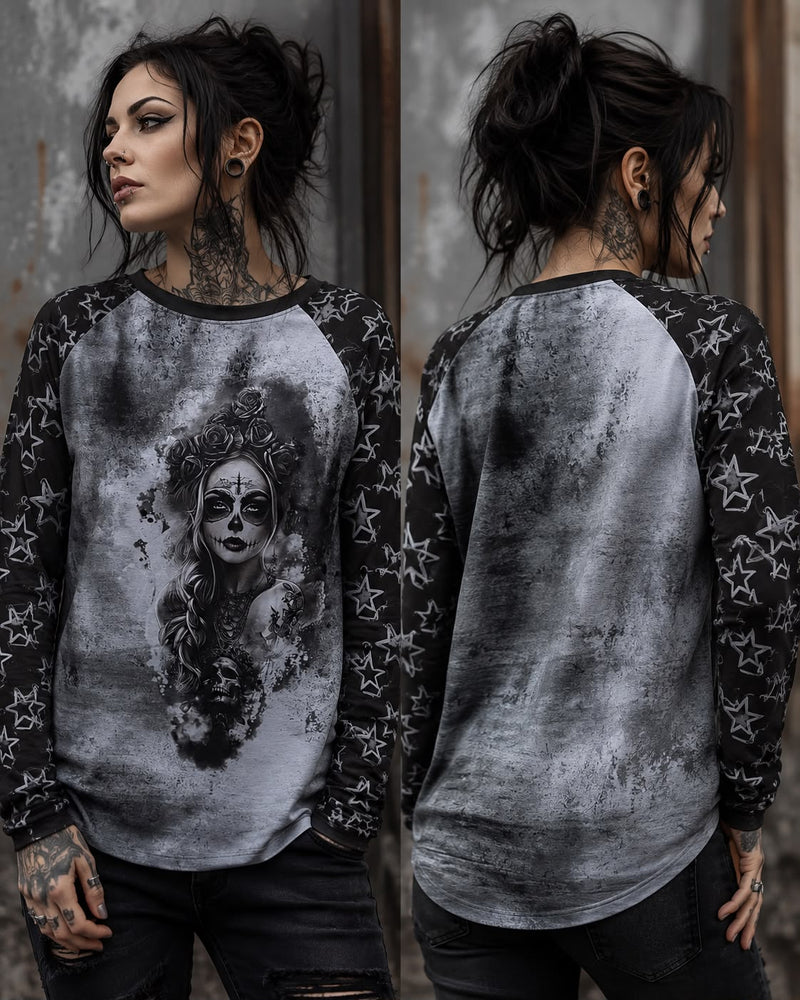 SelbstNäh-SchnäppchenGlück Raglanshirt Calavera 32 bis 58