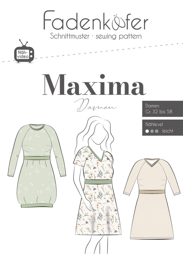 Papierschnittmuster Maxima Fadenkäfer 32 bis 58