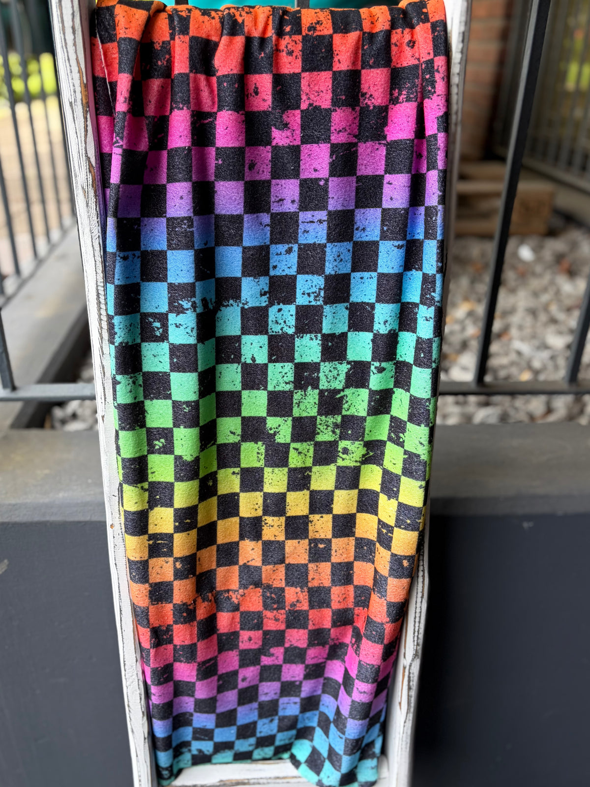 0,5m Frottee Schachbrett Rainbow