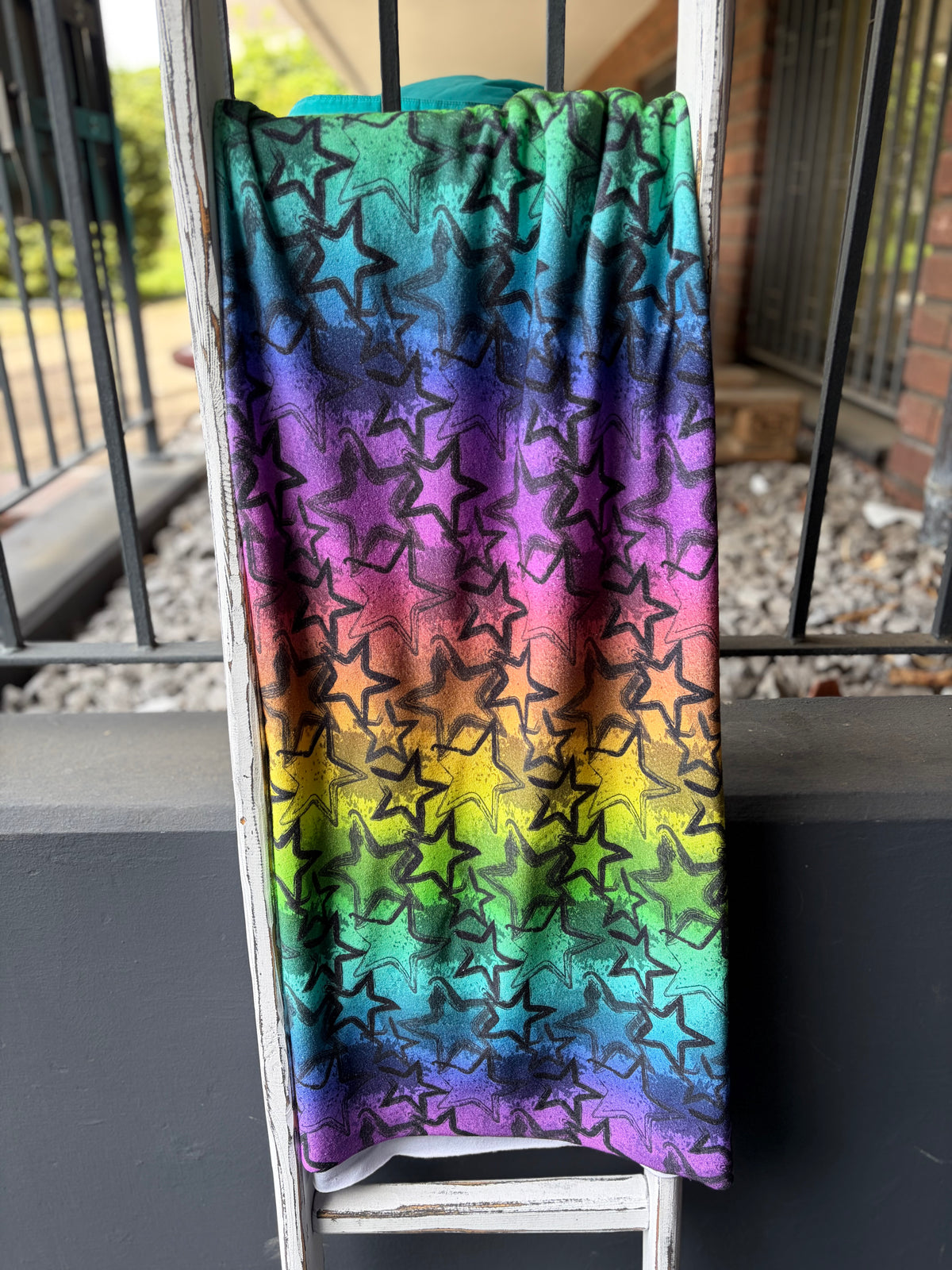0,5m Frottee Grungestars Rainbow