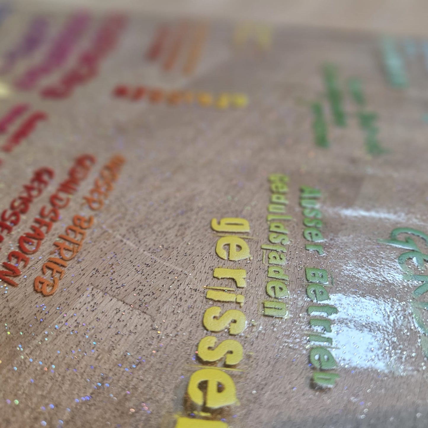0,5m durchsichtiges Glitzer Vinyl Geduldsfaden gerissen Rainbow