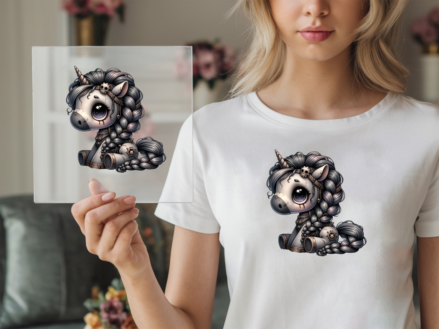 Bügelbild Steampunk Einhorn