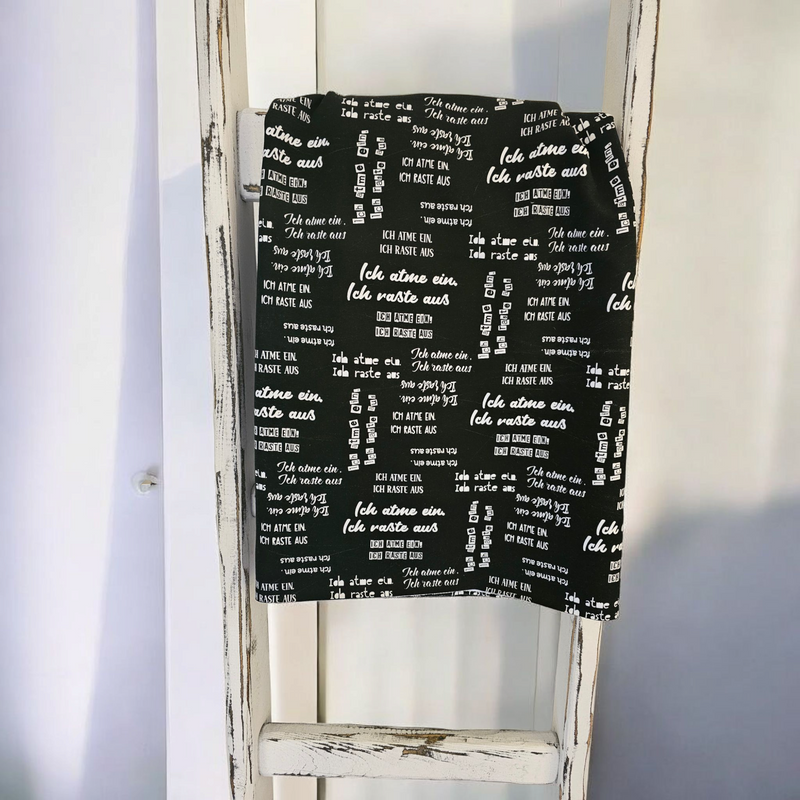 0,5m Sommersweat Ich atme ein ich raste aus schwarz weiß