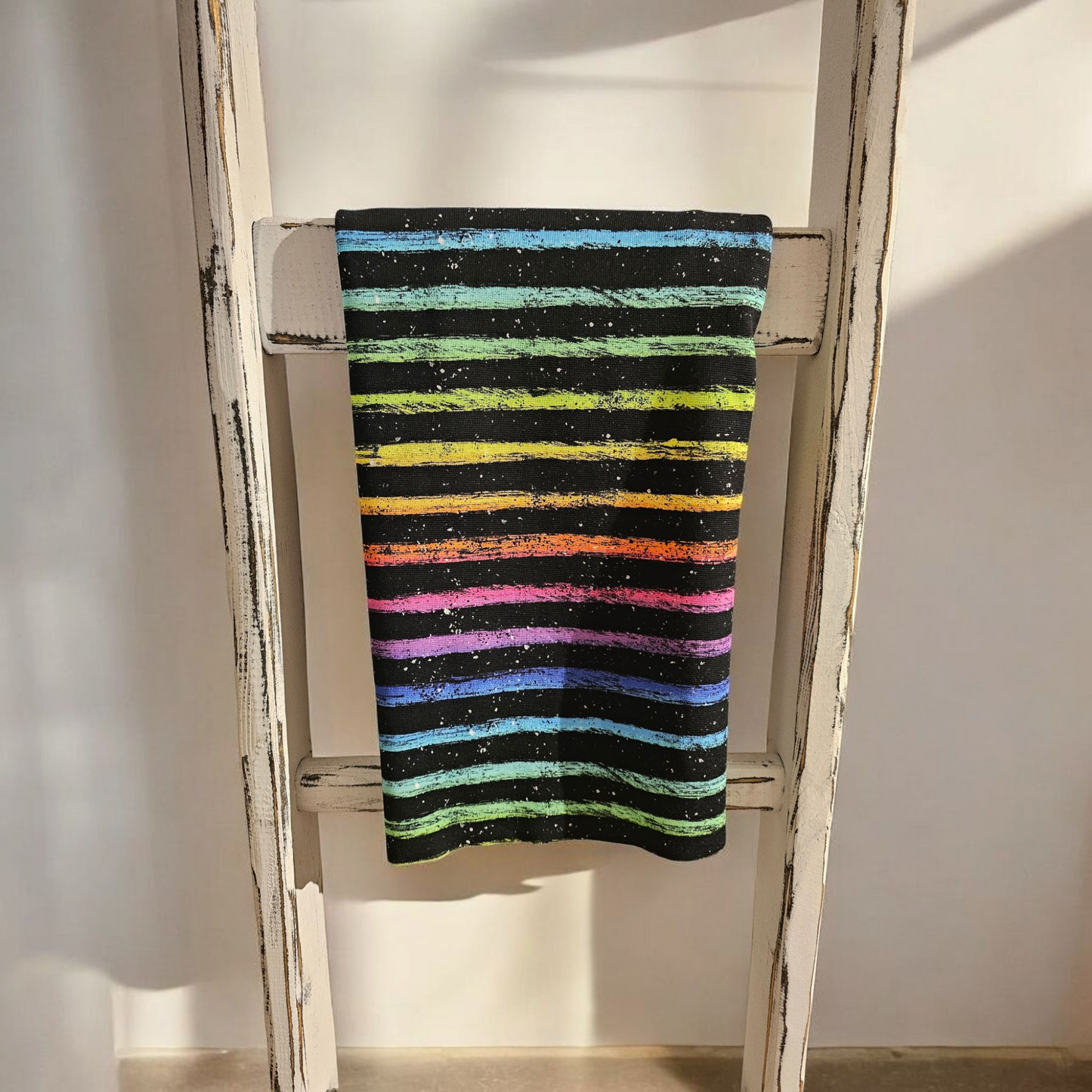 0,5m Bündchen "Grunge Rainbow Stripes"