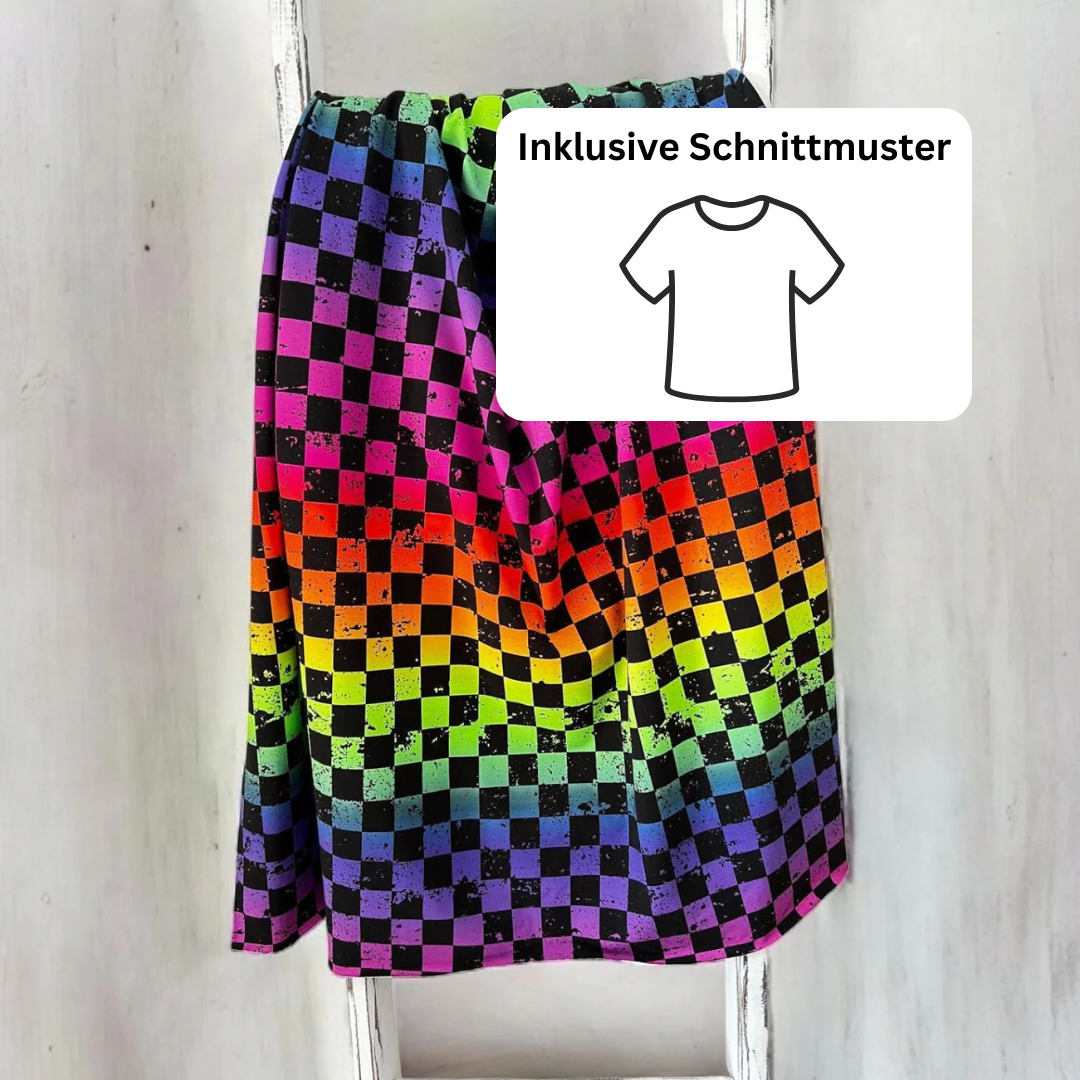 Schnäppchen-NähGlück Sommershirt Rainbow Schachbrett