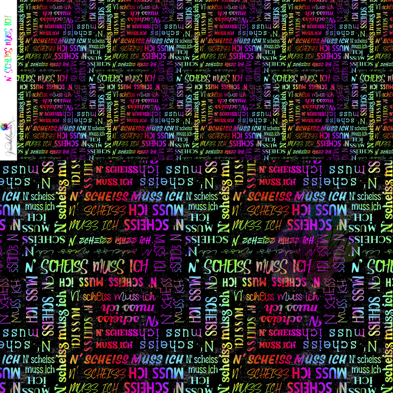 0,5m n´scheiss muss ich Rainbow Grunge French Terry