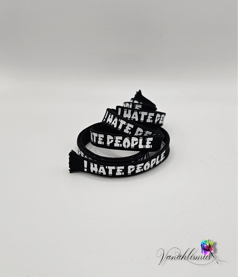 Flachkordel 1m "! hate People"
