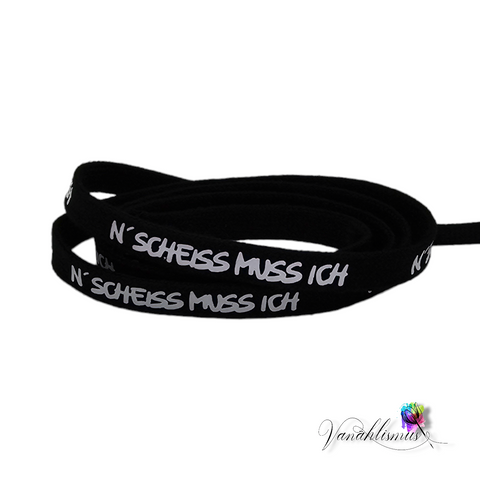 Flachkordel 1m "n'scheiss muss ich"
