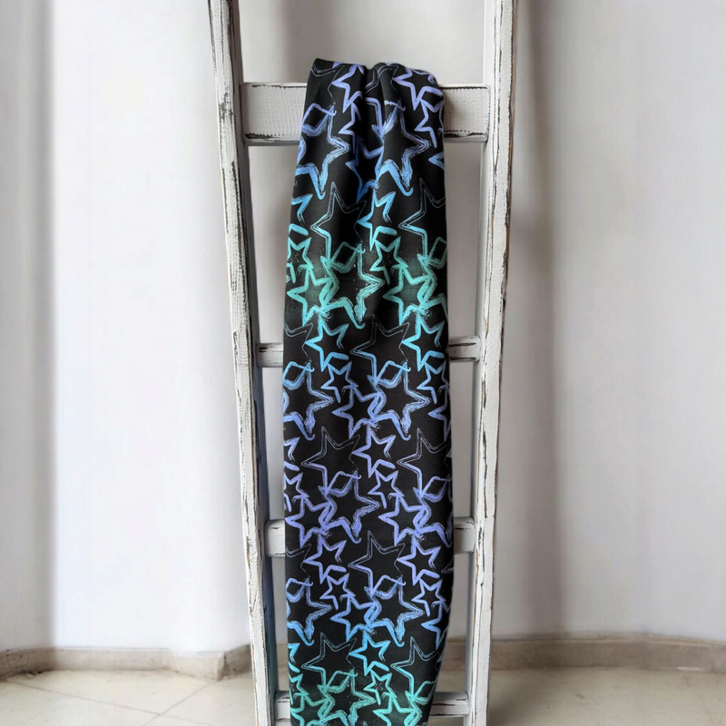 0,5m Grungestars neu Lila türkis Bio French Terry