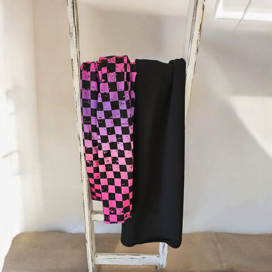 Selbstnäh-Schnäppchen-Glück Cardigan Schachbrett lila pink