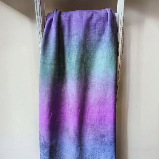 0,5m Grungeezy Purple+green Flamed French Terry