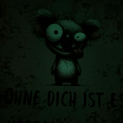 0,5m Kunstleder nachtleuchtend Ohne dich ist überall schön