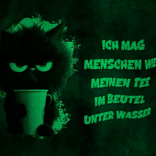 0,5m Kunstleder nachtleuchtend Böse Katze