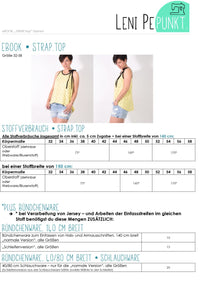 PAPIERSCHNITTMUSTER # 130 STRAP.top Gr. 32-58  Leni pepunkt