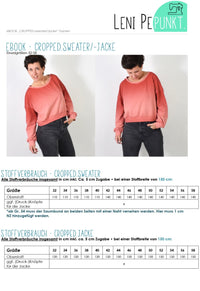 PAPIERSCHNITTMUSTER # 146 CROPPEDsweater / -jacke | Gr. 32-58  Leni pepunkt