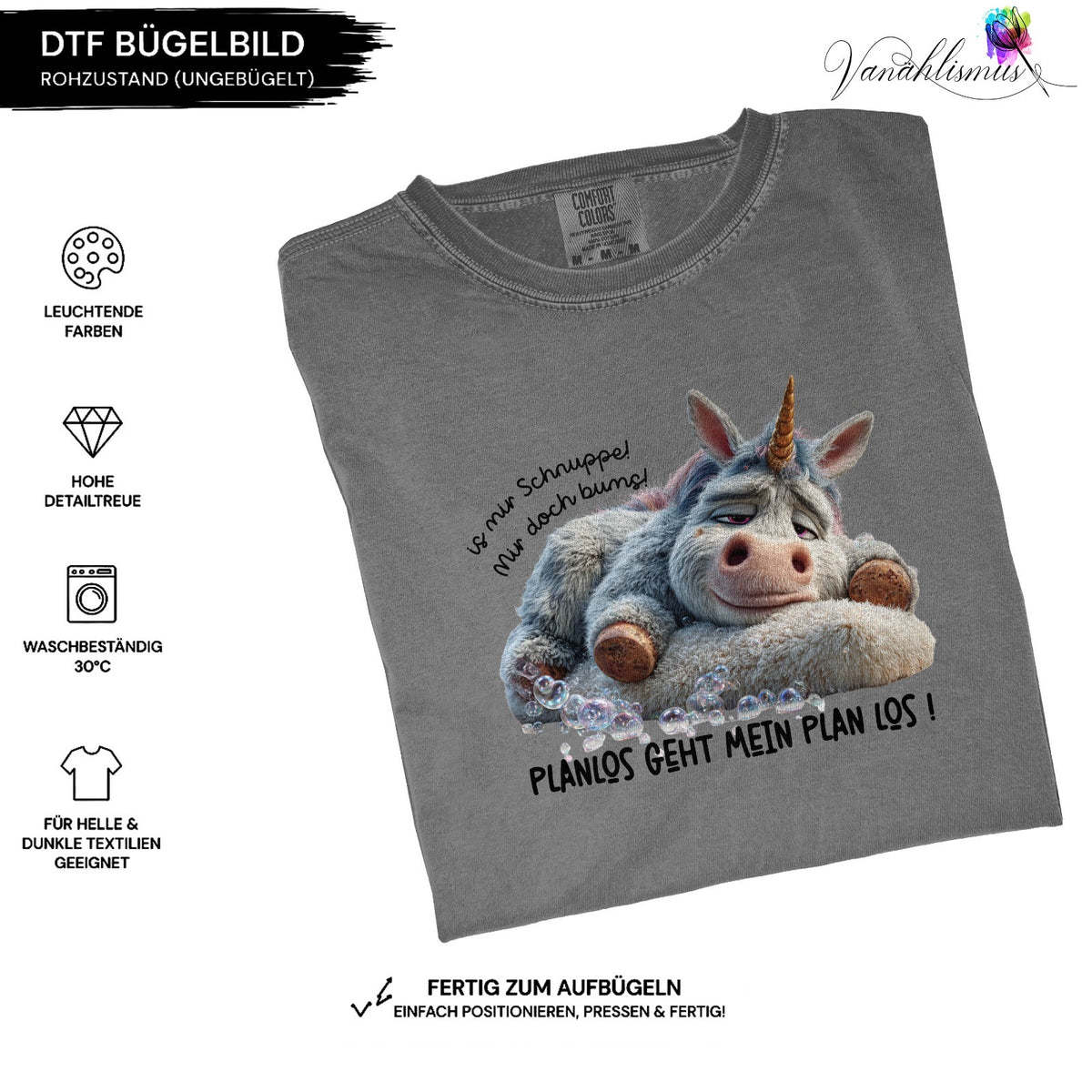Bügelbild planlos geht mein Plan los