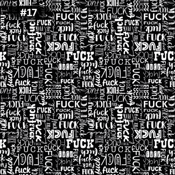 0,5m Kuschelsweat Fuck Schwarz weiß